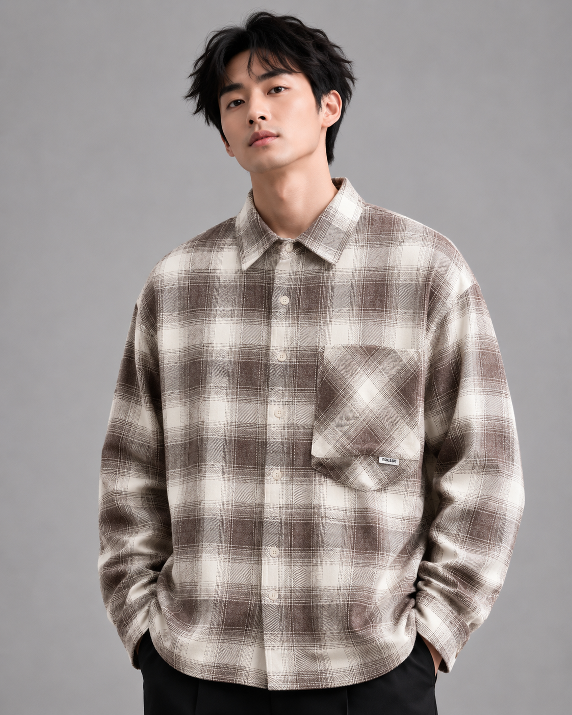 Men's Brown Checked Casual Shirt