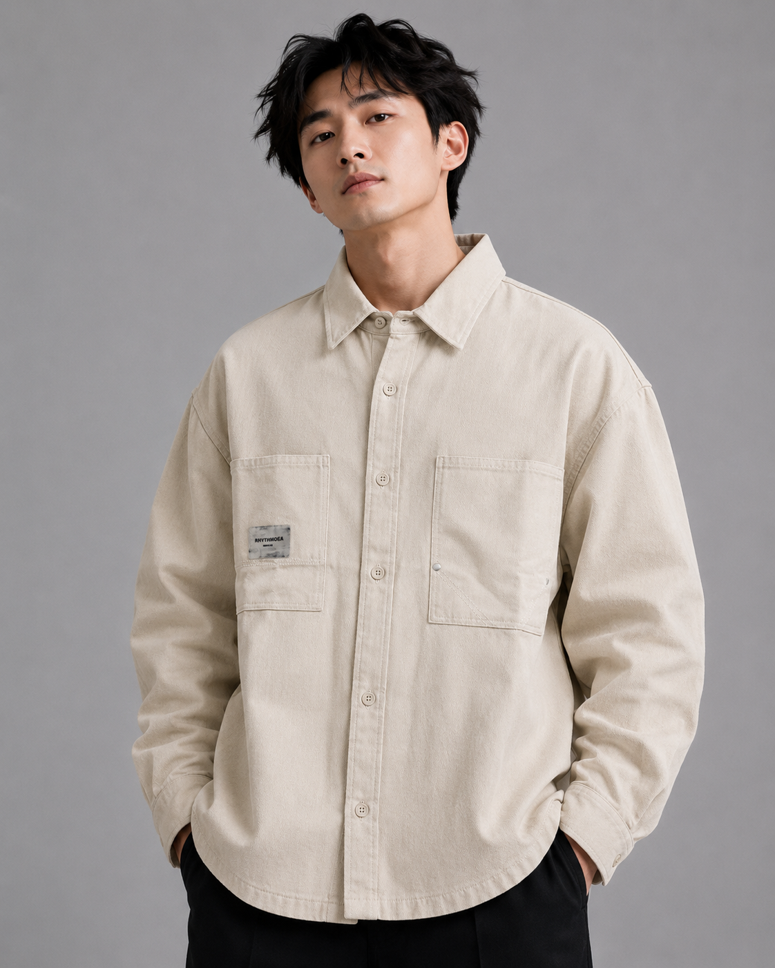 Men's Off White Utility Pocket Shirt