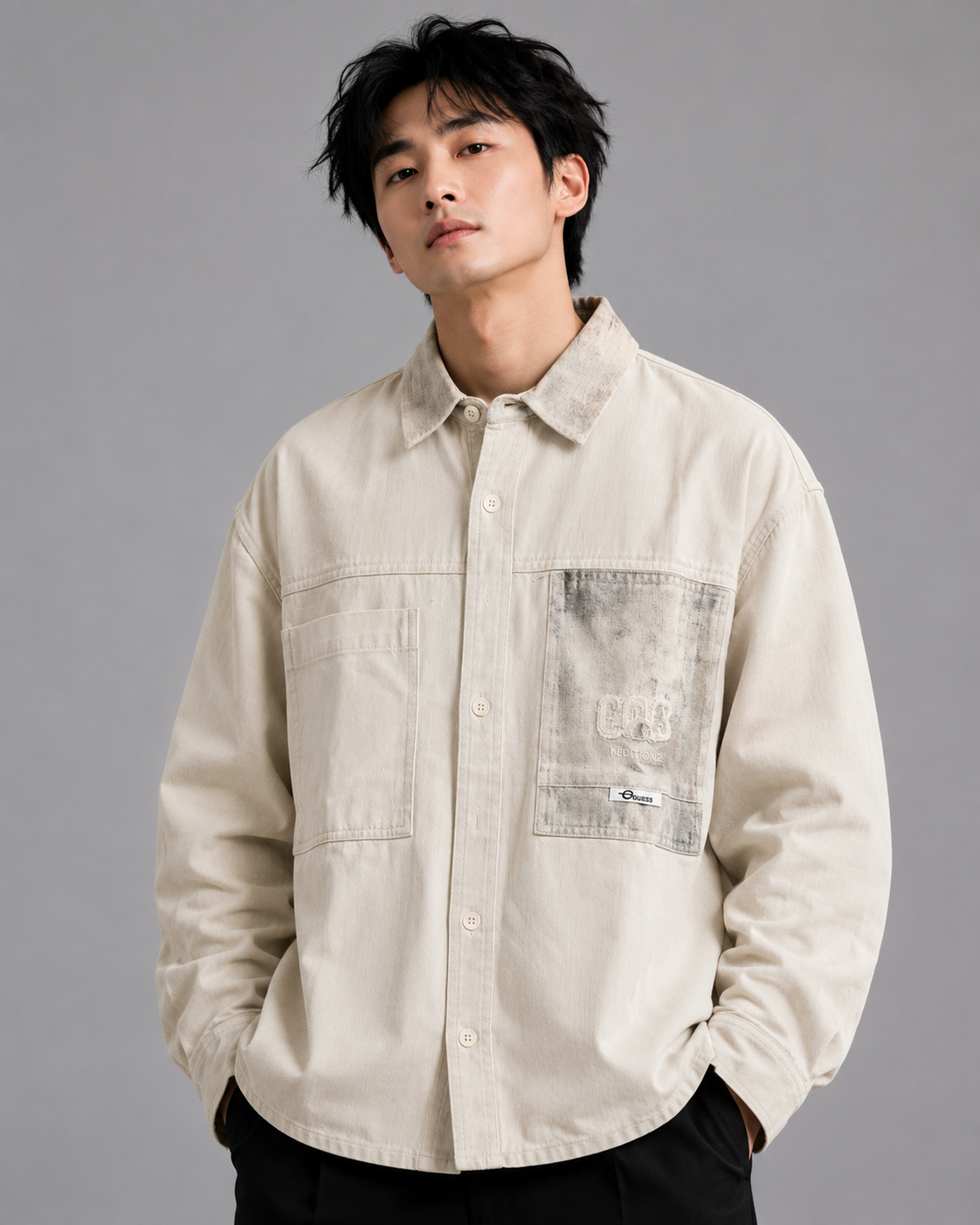 Men's Off White Utility Casual Shirt