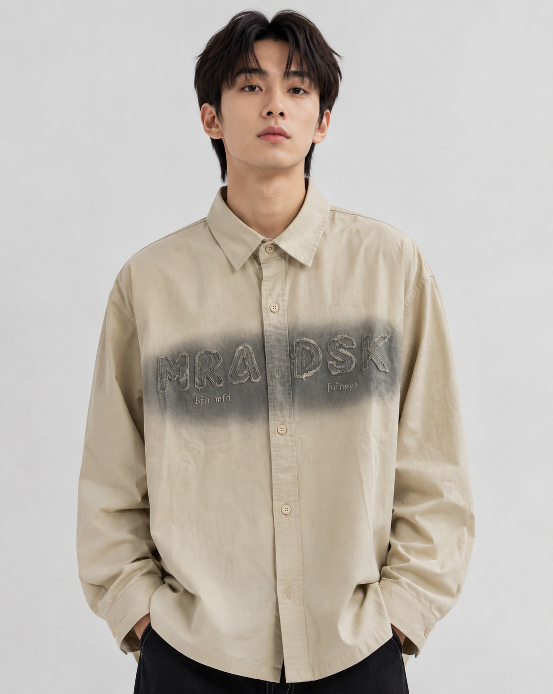 Men's Beige Streetwear Casual Shirt