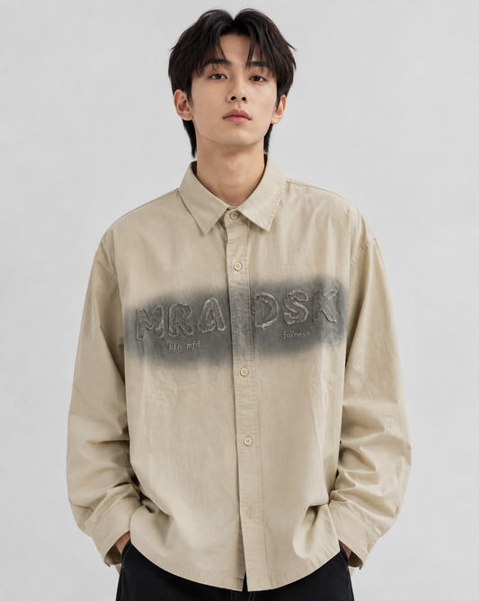 Men's Beige Streetwear Casual Shirt