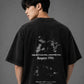 Men's Oversized Washed Black Cotton T-Shirt