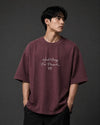 Men's Streetwear Oversized Cotton Maroon Tee