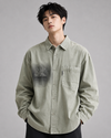 Men's Washed Embroidered Casual Shirt